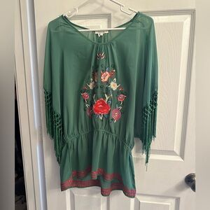 Sheer Embroidered Blouse